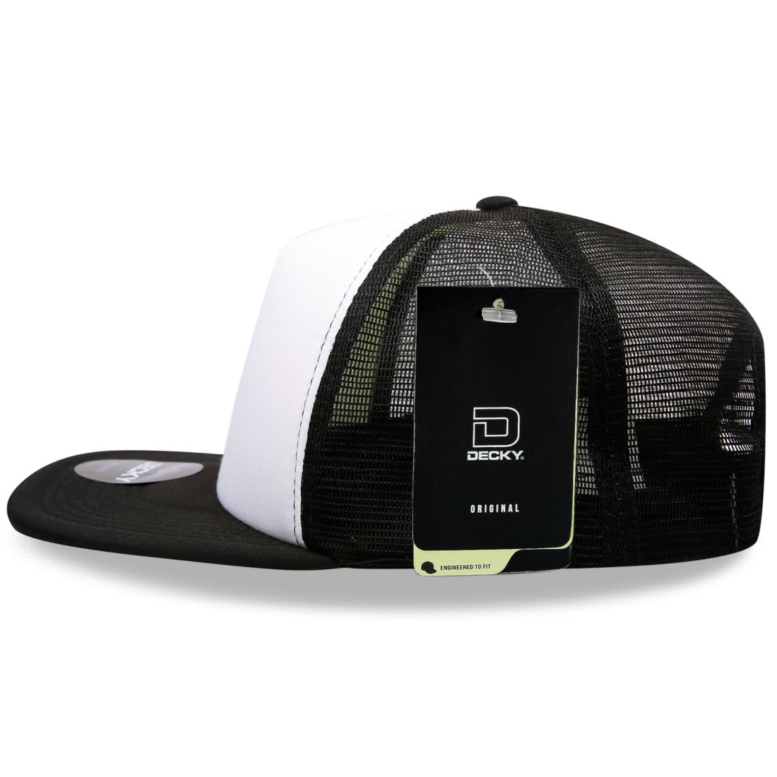 Decky 1080 High Profile Foam Trucker Snapback Hats 5 Panel Flat Bill Caps Wholesale