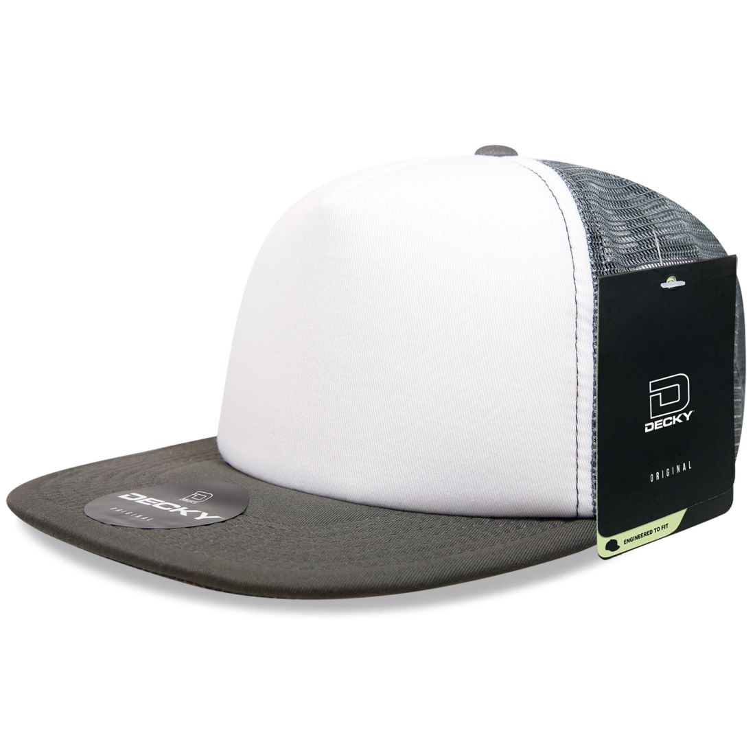 Decky 1080 High Profile Foam Trucker Snapback Hats 5 Panel Flat Bill Caps Wholesale