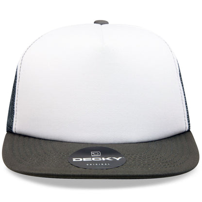 Decky 1080 High Profile Foam Trucker Snapback Hats 5 Panel Flat Bill Caps Wholesale