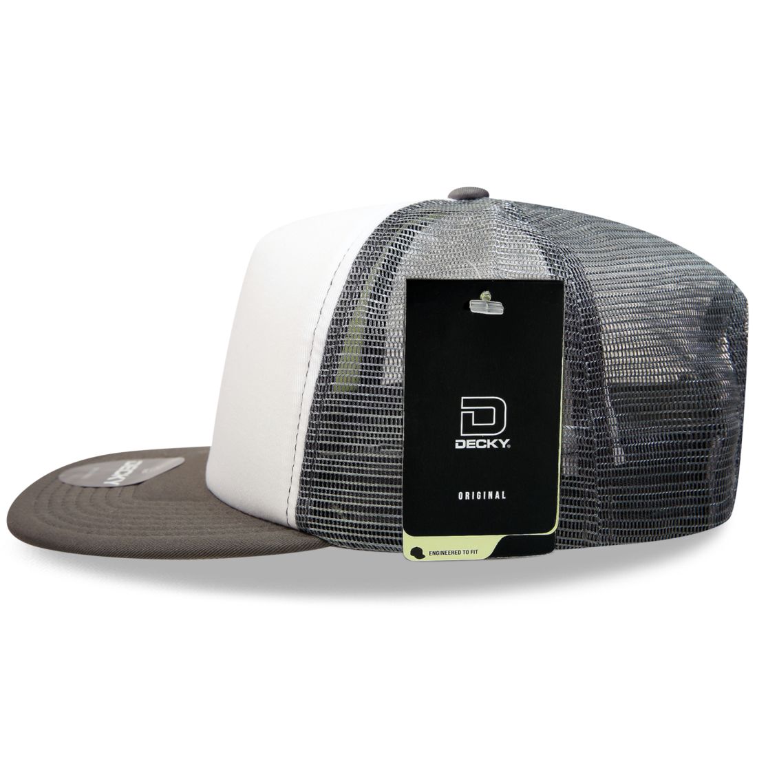 Decky 1080 High Profile Foam Trucker Snapback Hats 5 Panel Flat Bill Caps Wholesale