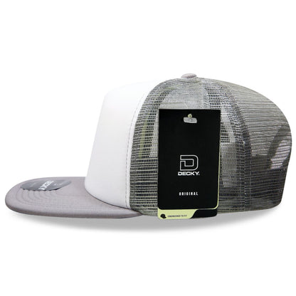 Decky 1080 High Profile Foam Trucker Snapback Hats 5 Panel Flat Bill Caps Wholesale