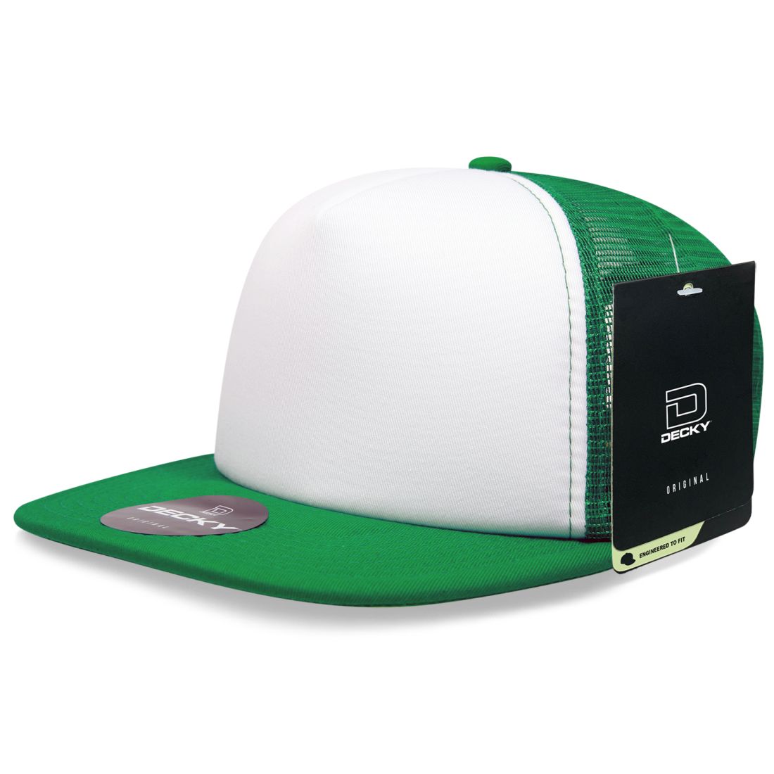 Decky 1080 High Profile Foam Trucker Snapback Hats 5 Panel Flat Bill Caps Wholesale