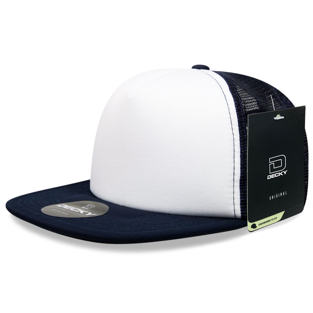 Decky 1080 High Profile Foam Trucker Snapback Hats 5 Panel Flat Bill Caps Wholesale