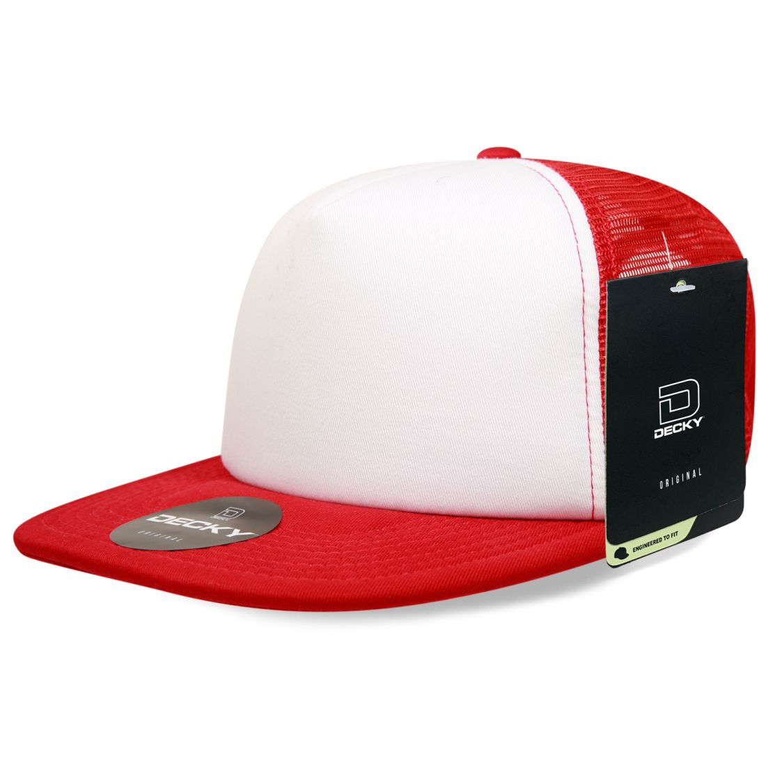 Decky 1080 High Profile Foam Trucker Snapback Hats 5 Panel Flat Bill Caps Wholesale
