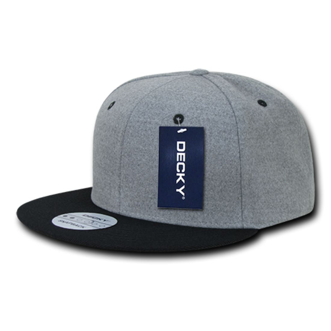 Decky 1087 Melton Wool High Profile Snapback Hats 6 Panel Flat Bill Caps Wholesale
