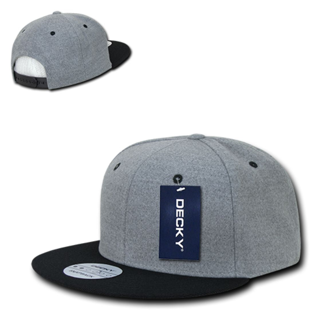 Decky 1087 Melton Wool High Profile Snapback Hats 6 Panel Flat Bill Caps Wholesale