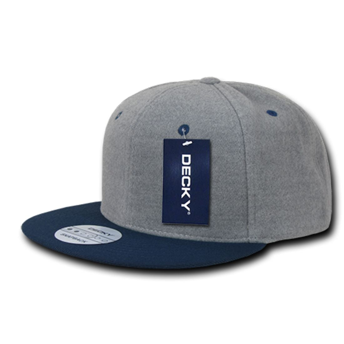 Decky 1087 Melton Wool High Profile Snapback Hats 6 Panel Flat Bill Caps Wholesale