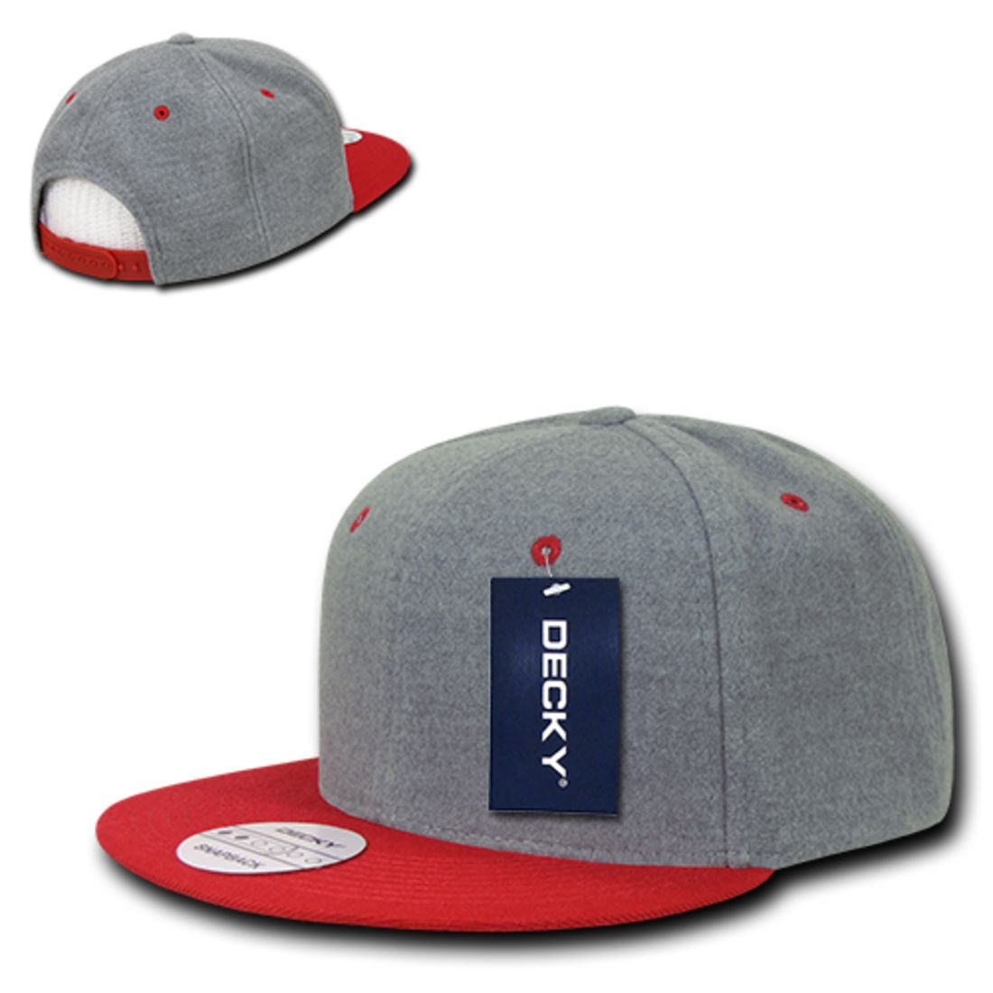 Decky 1087 Melton Wool High Profile Snapback Hats 6 Panel Flat Bill Caps Wholesale