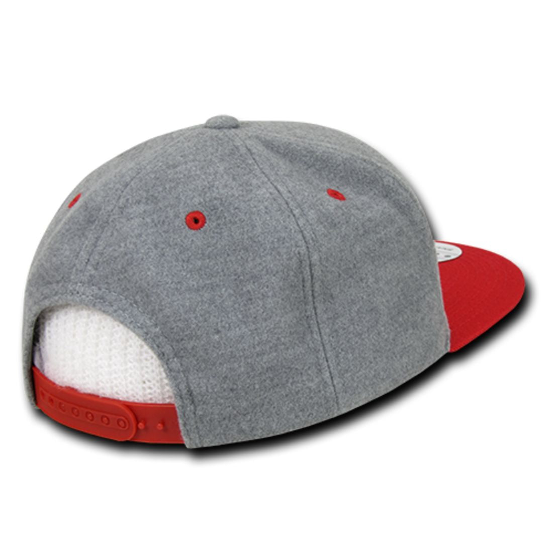 Decky 1087 Melton Wool High Profile Snapback Hats 6 Panel Flat Bill Caps Wholesale