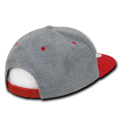 Decky 1087 Melton Wool High Profile Snapback Hats 6 Panel Flat Bill Caps Wholesale