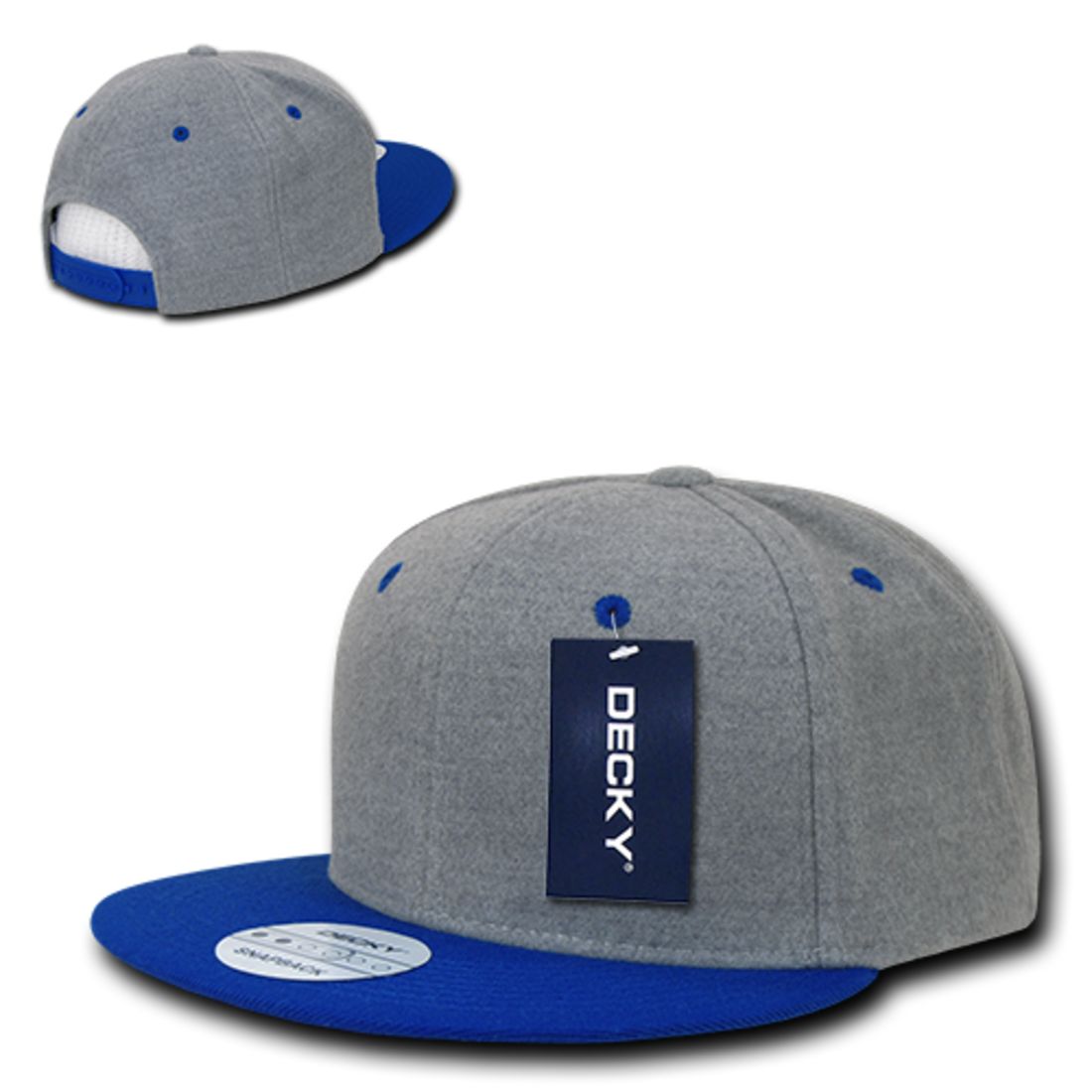 Decky 1087 Melton Wool High Profile Snapback Hats 6 Panel Flat Bill Caps Wholesale