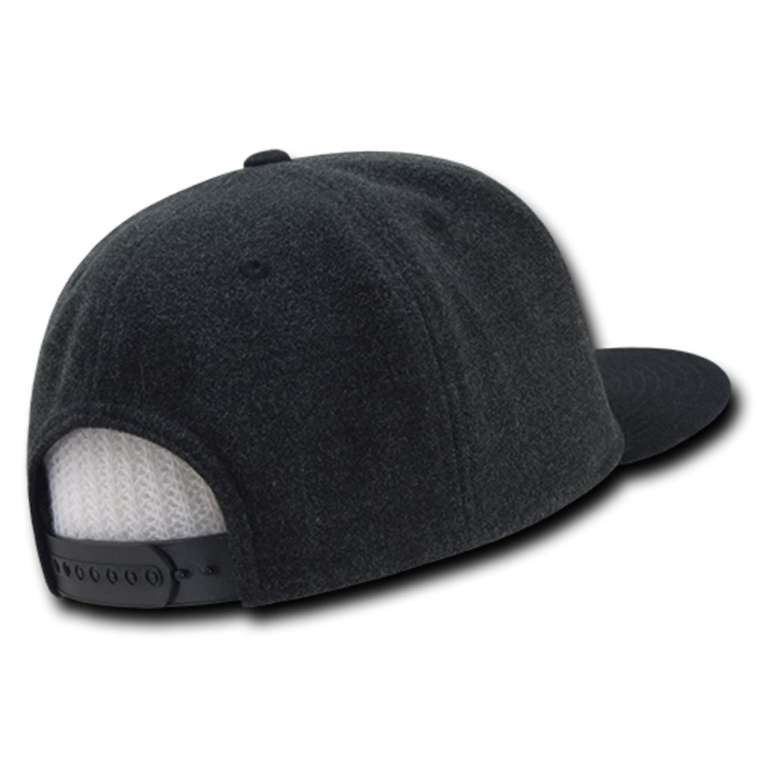 Decky 1087 Melton Wool High Profile Snapback Hats 6 Panel Flat Bill Caps Wholesale