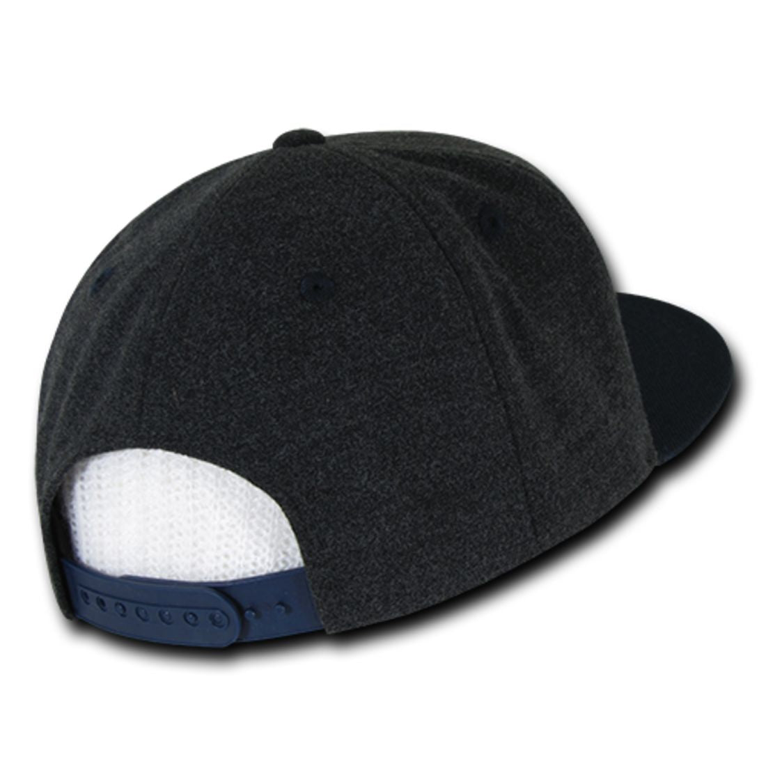 Decky 1087 Melton Wool High Profile Snapback Hats 6 Panel Flat Bill Caps Wholesale