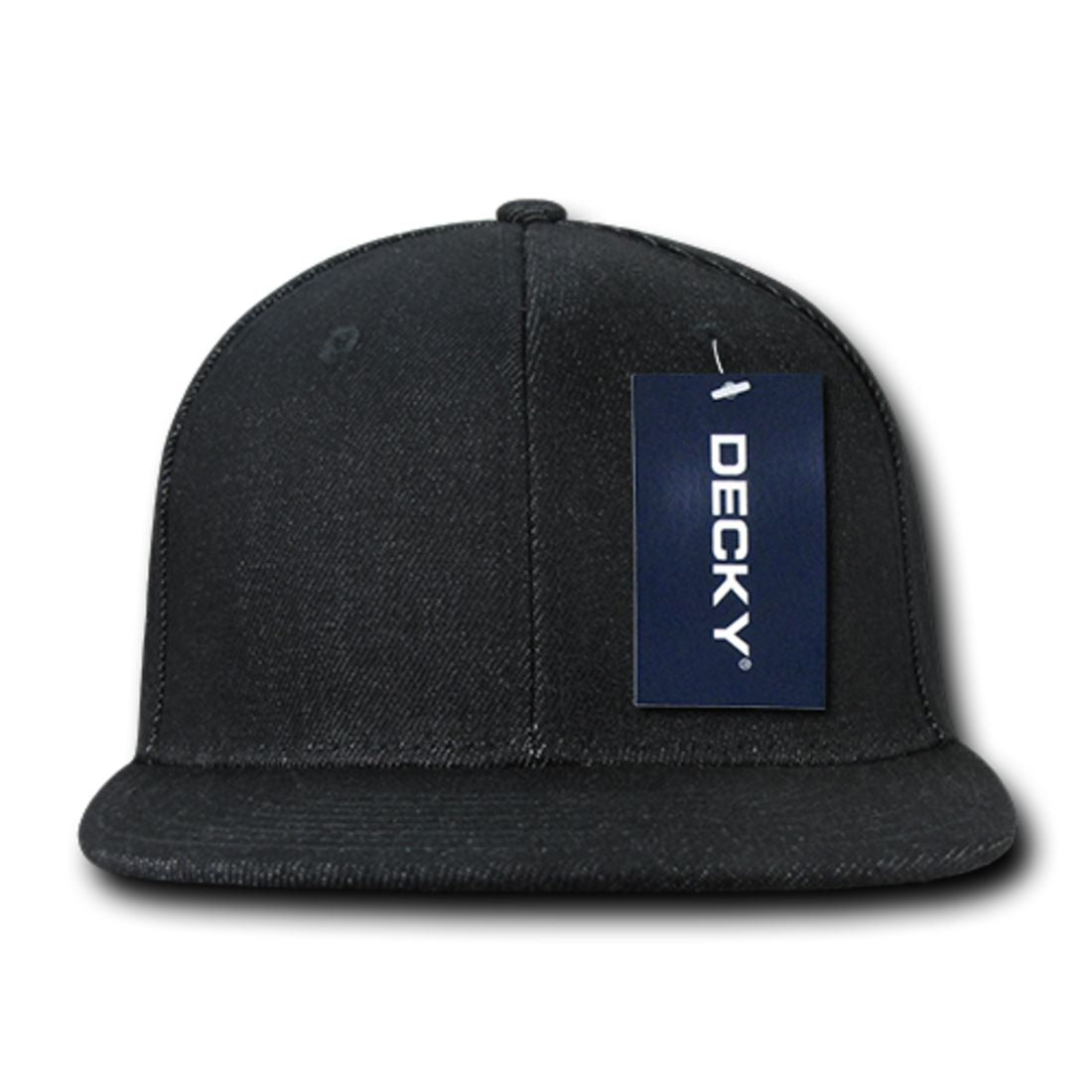 Decky 1090 Denim High Profile Snapback Hats 6 Panel Flat Bill Caps Structured Wholesale