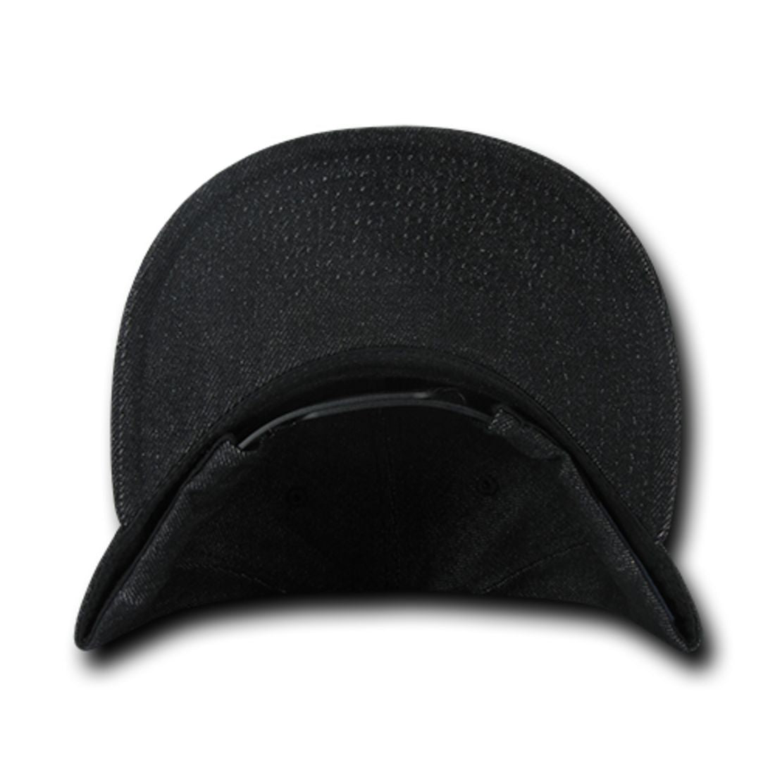 Decky 1090 Denim High Profile Snapback Hats 6 Panel Flat Bill Caps Structured Wholesale