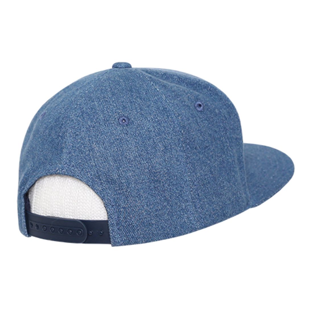 Decky 1090 Denim High Profile Snapback Hats 6 Panel Flat Bill Caps Structured Wholesale