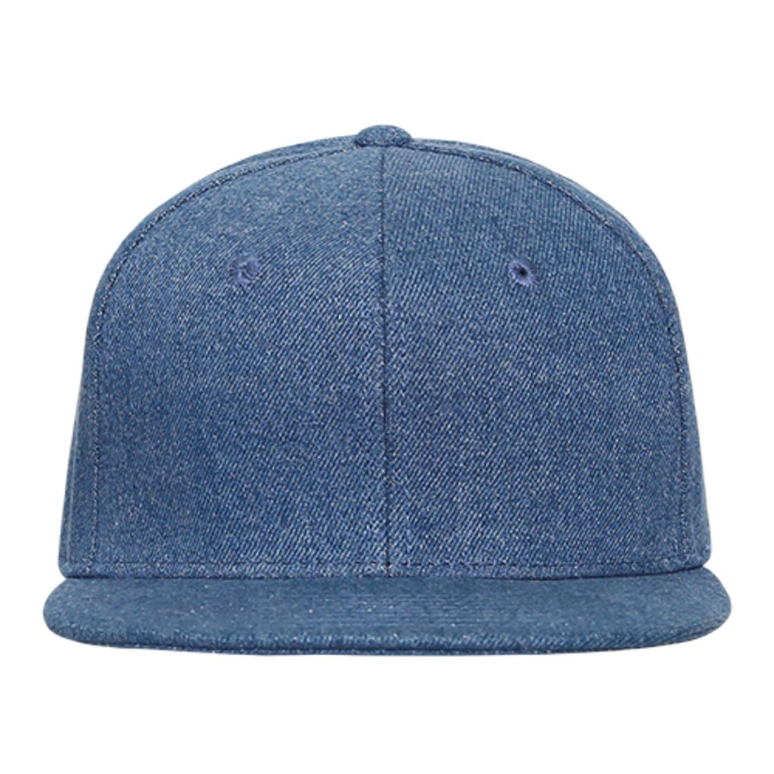 Decky 1090 Denim High Profile Snapback Hats 6 Panel Flat Bill Caps Structured Wholesale