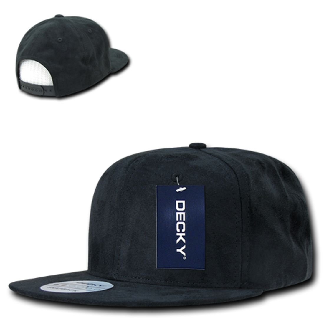 Decky 1091 Faux Suede Snapback Hats 6 Panel Flat Bill Baseball Caps Wholesale