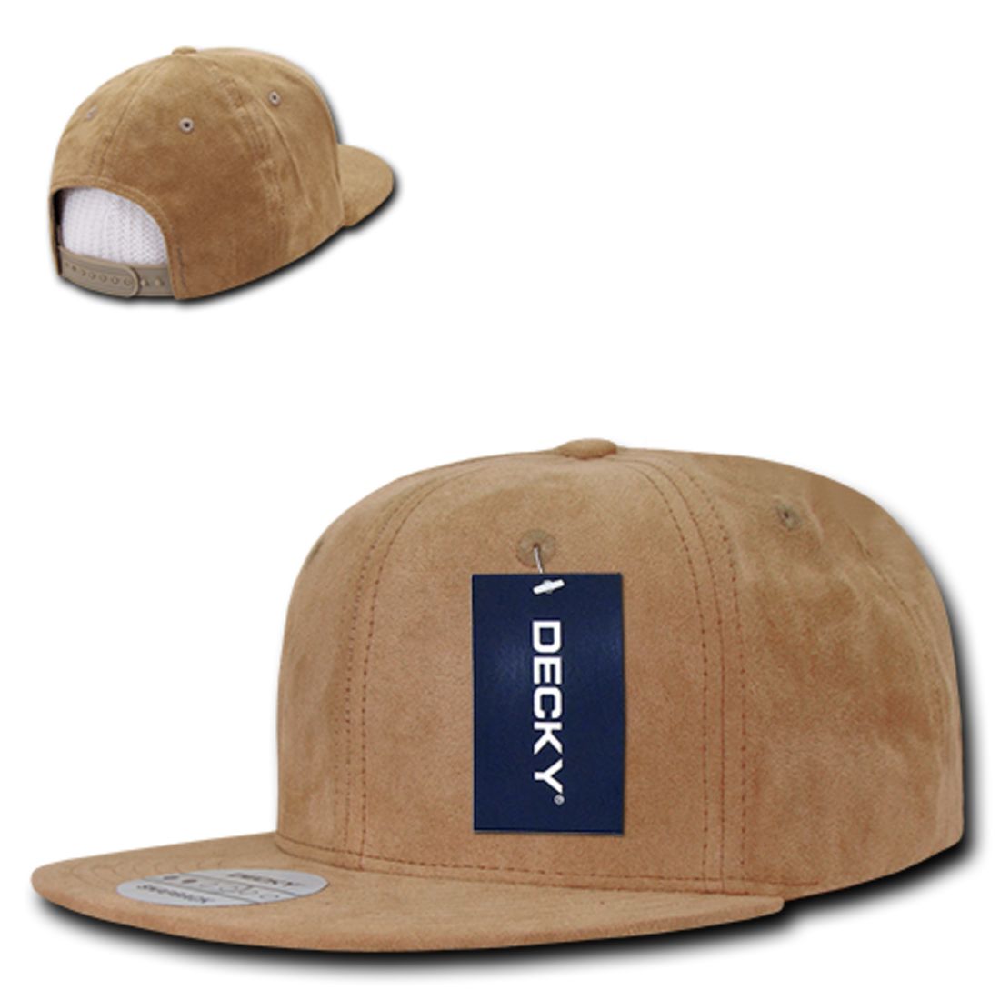 Decky 1091 Faux Suede Snapback Hats 6 Panel Flat Bill Baseball Caps Wholesale
