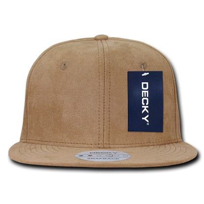 Decky 1091 Faux Suede Snapback Hats 6 Panel Flat Bill Baseball Caps Wholesale
