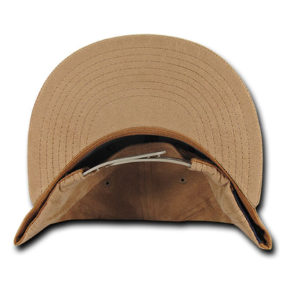 Decky 1091 Faux Suede Snapback Hats 6 Panel Flat Bill Baseball Caps Wholesale