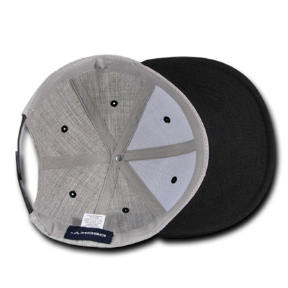 Decky 1092 Two Tone High Profile Snapback Hats 6 Panel Flat Bill Caps Wholesale
