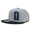 Decky 1092 Two Tone High Profile Snapback Hats 6 Panel Flat Bill Caps Wholesale