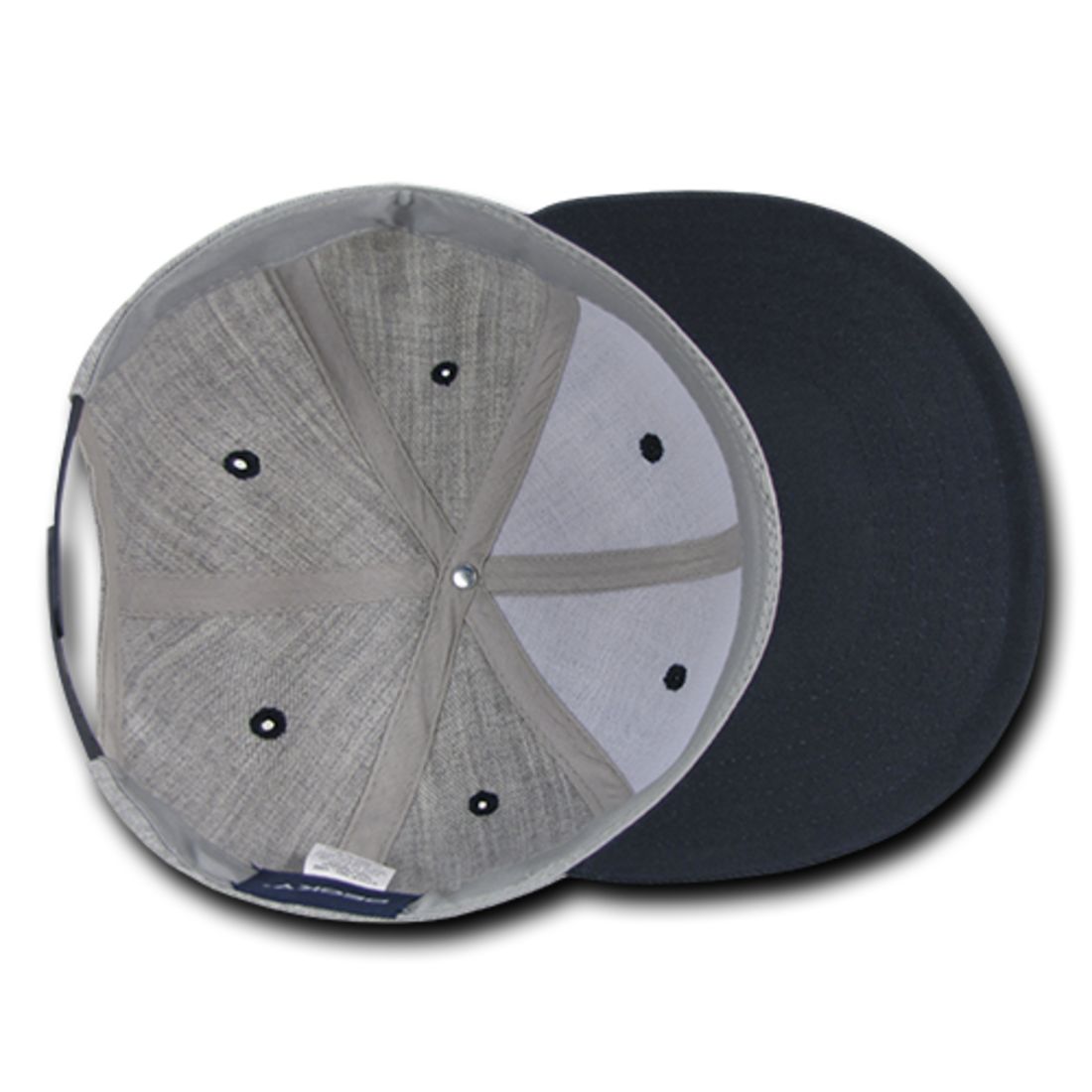Decky 1092 Two Tone High Profile Snapback Hats 6 Panel Flat Bill Caps Wholesale
