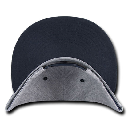 Decky 1092 Two Tone High Profile Snapback Hats 6 Panel Flat Bill Caps Wholesale