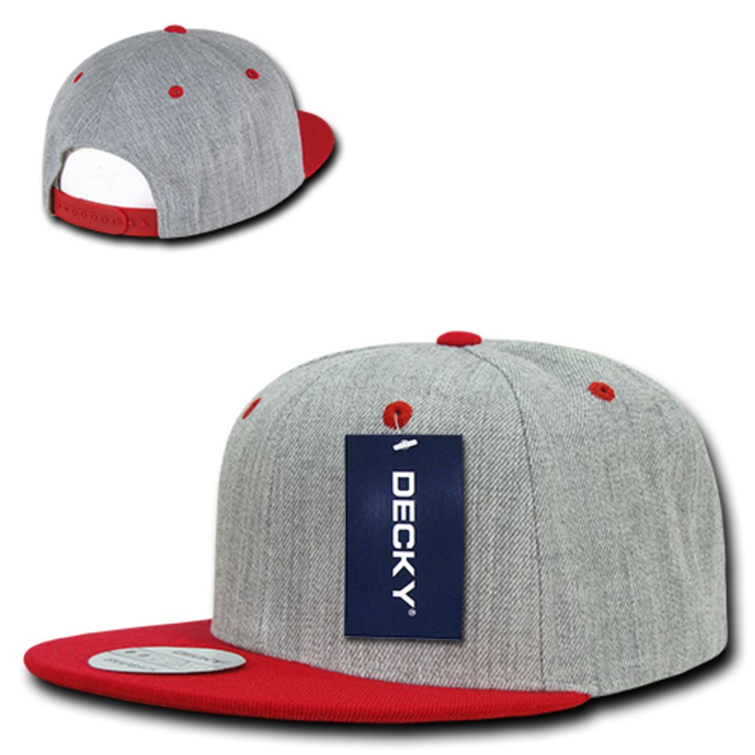 Decky 1092 Two Tone High Profile Snapback Hats 6 Panel Flat Bill Caps Wholesale