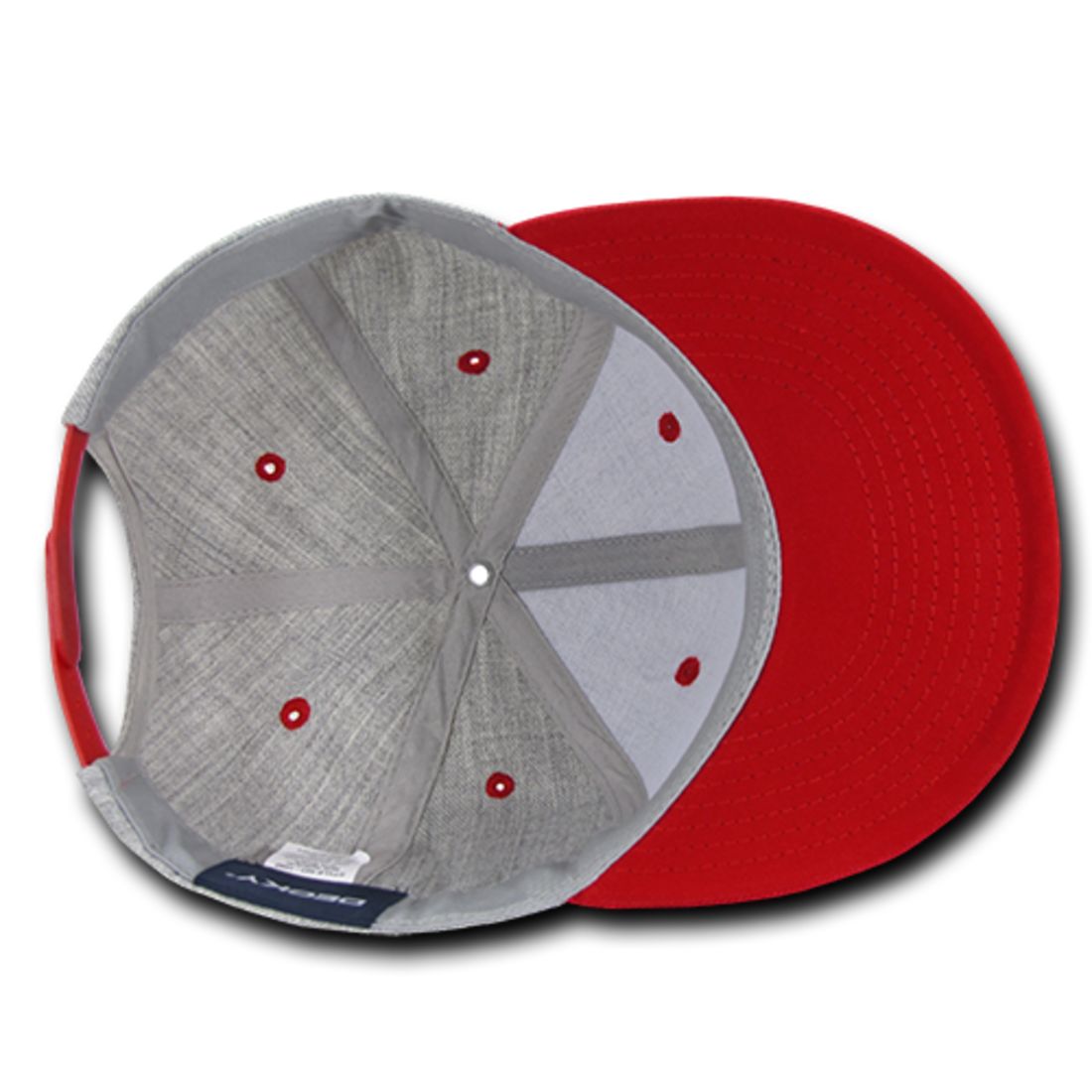 Decky 1092 Two Tone High Profile Snapback Hats 6 Panel Flat Bill Caps Wholesale