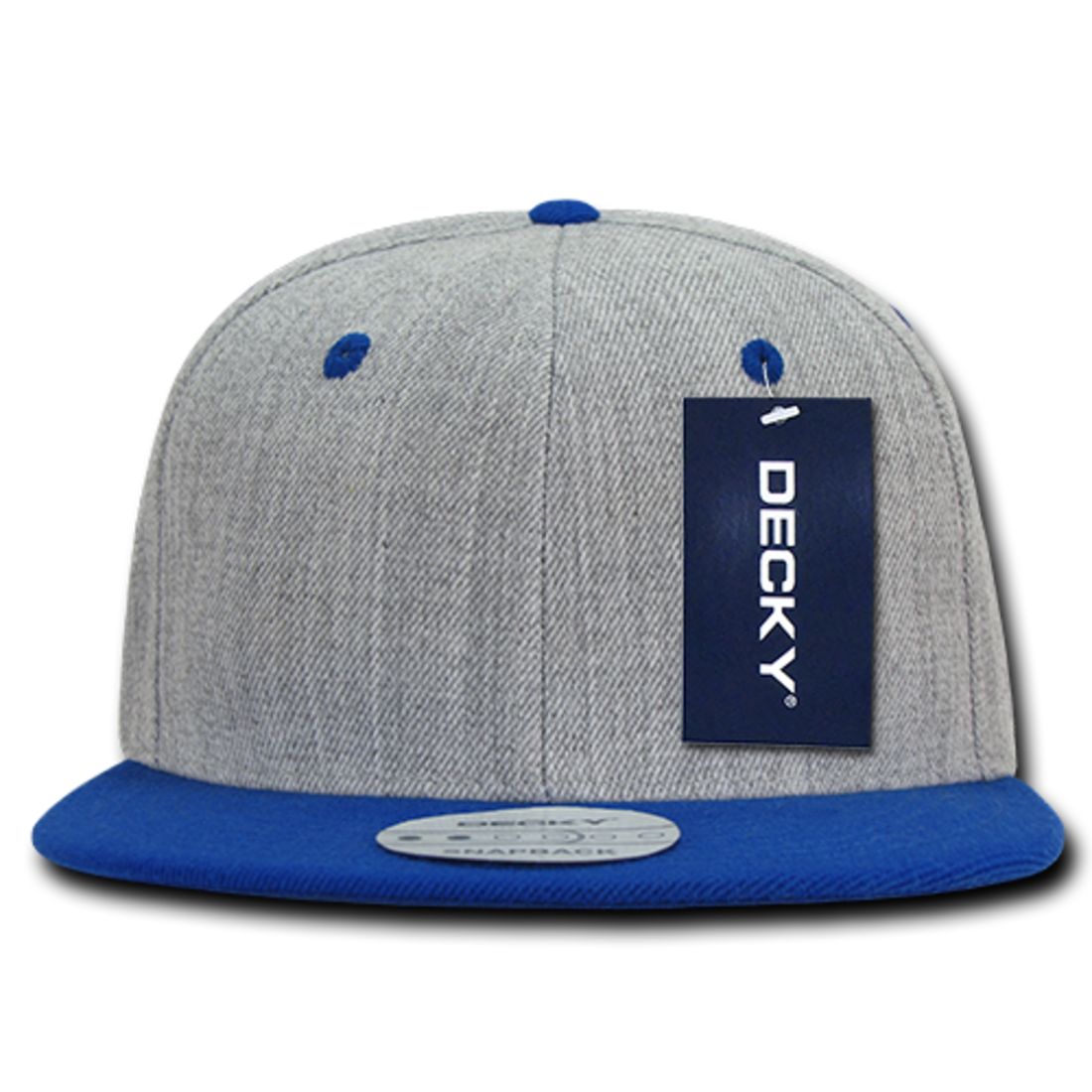 Decky 1092 Two Tone High Profile Snapback Hats 6 Panel Flat Bill Caps Wholesale