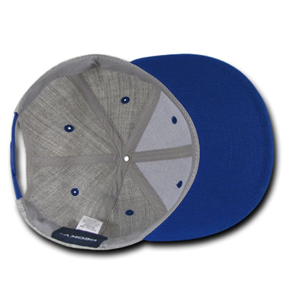 Decky 1092 Two Tone High Profile Snapback Hats 6 Panel Flat Bill Caps Wholesale