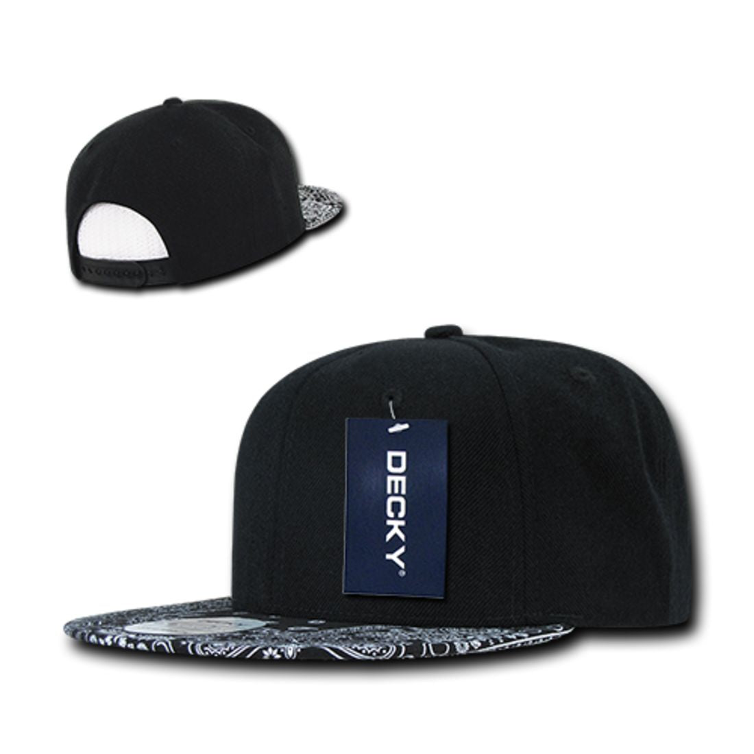Decky 1093 High Profile Bandana Paisley Snapback Hats 6 Panel Flat Bill Caps Wholesale