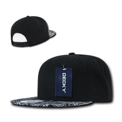Decky 1093 High Profile Bandana Paisley Snapback Hats 6 Panel Flat Bill Caps Wholesale