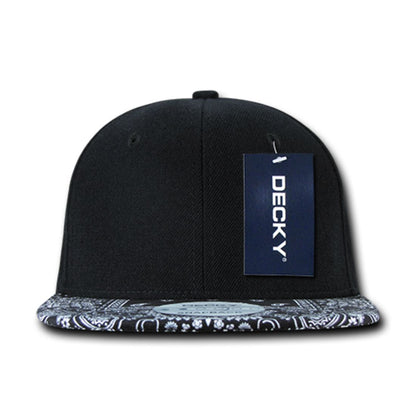 Decky 1093 High Profile Bandana Paisley Snapback Hats 6 Panel Flat Bill Caps Wholesale
