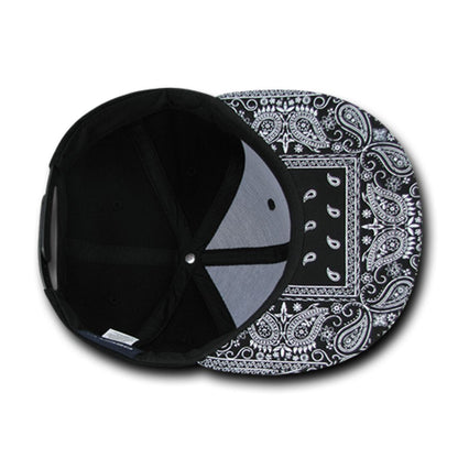 Decky 1093 High Profile Bandana Paisley Snapback Hats 6 Panel Flat Bill Caps Wholesale