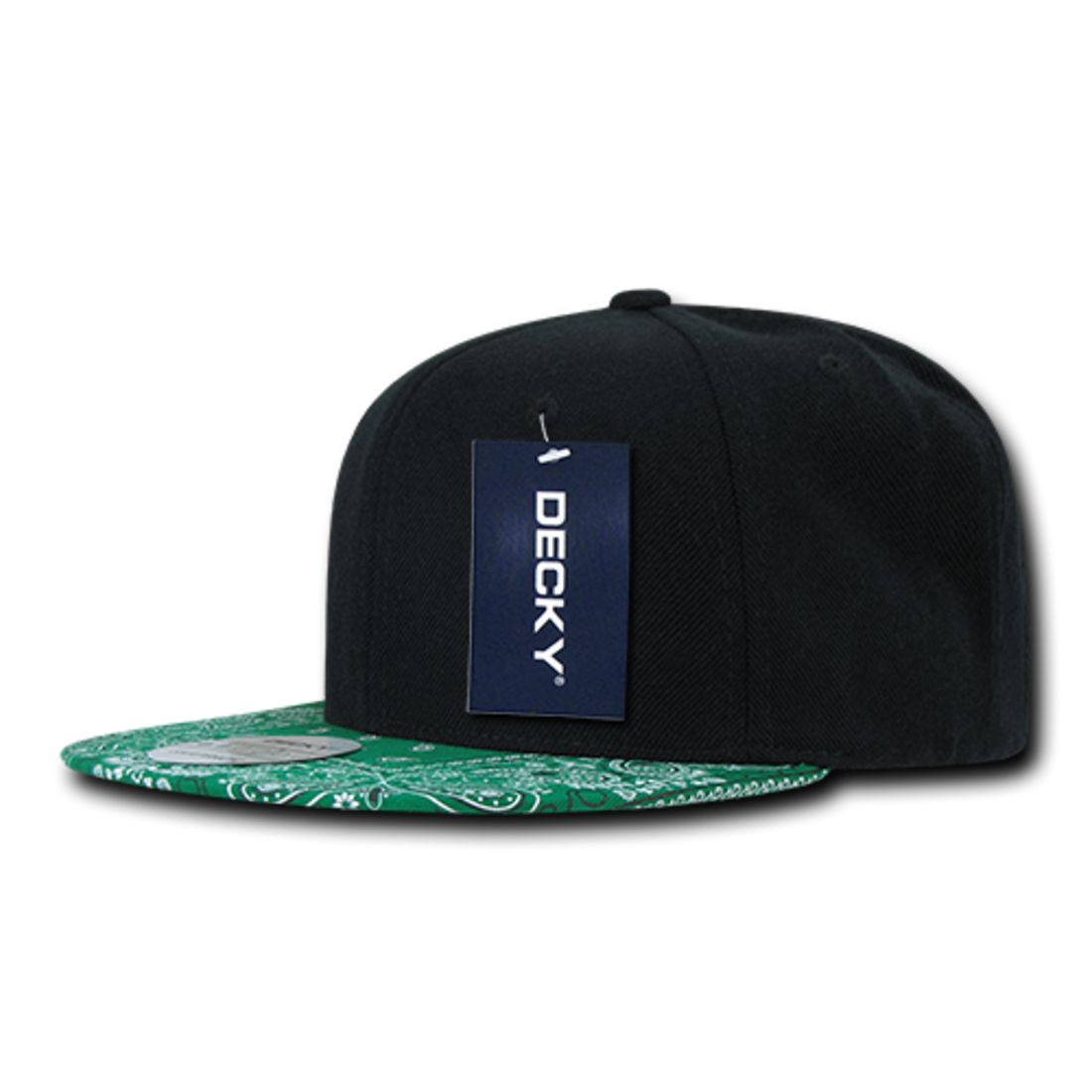 Decky 1093 High Profile Bandana Paisley Snapback Hats 6 Panel Flat Bill Caps Wholesale