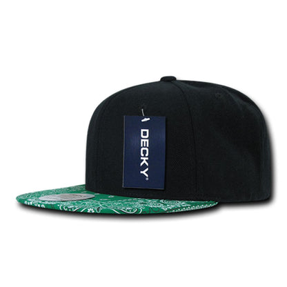 Decky 1093 High Profile Bandana Paisley Snapback Hats 6 Panel Flat Bill Caps Wholesale