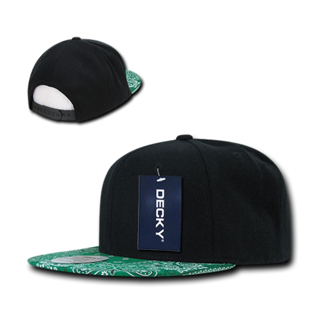Decky 1093 High Profile Bandana Paisley Snapback Hats 6 Panel Flat Bill Caps Wholesale