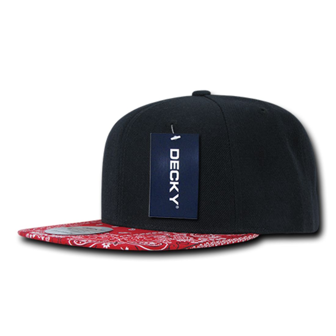 Decky 1093 High Profile Bandana Paisley Snapback Hats 6 Panel Flat Bill Caps Wholesale