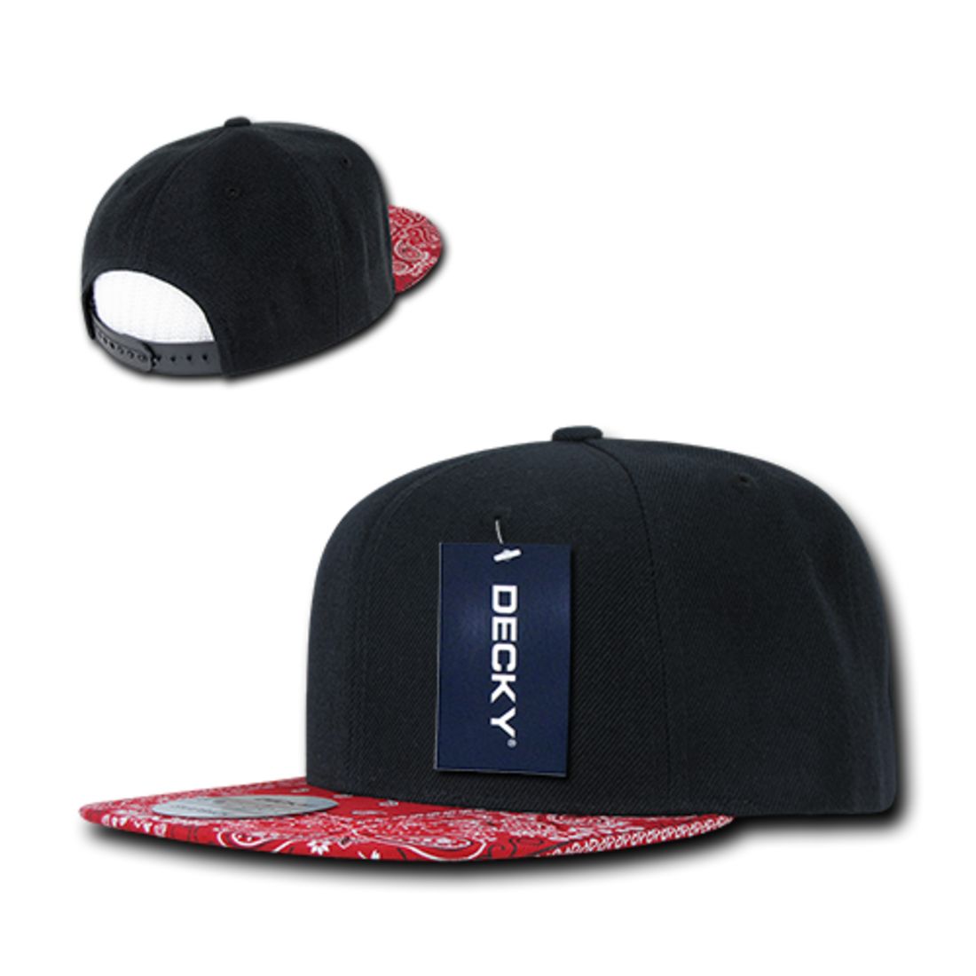 Decky 1093 High Profile Bandana Paisley Snapback Hats 6 Panel Flat Bill Caps Wholesale