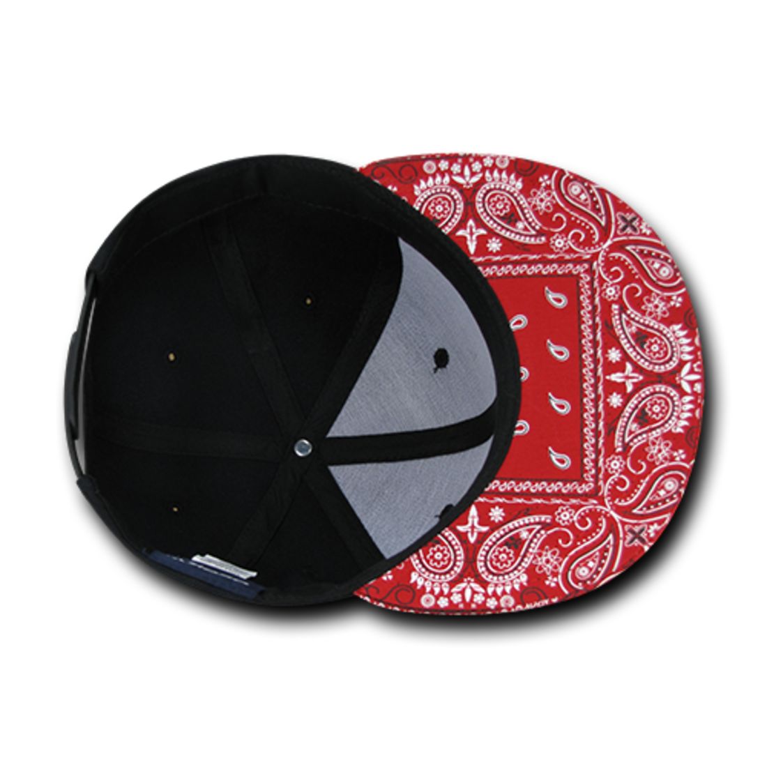 Decky 1093 High Profile Bandana Paisley Snapback Hats 6 Panel Flat Bill Caps Wholesale