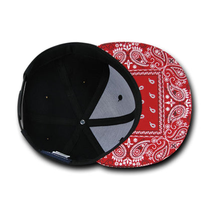 Decky 1093 High Profile Bandana Paisley Snapback Hats 6 Panel Flat Bill Caps Wholesale