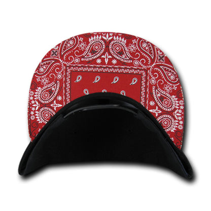 Decky 1093 High Profile Bandana Paisley Snapback Hats 6 Panel Flat Bill Caps Wholesale