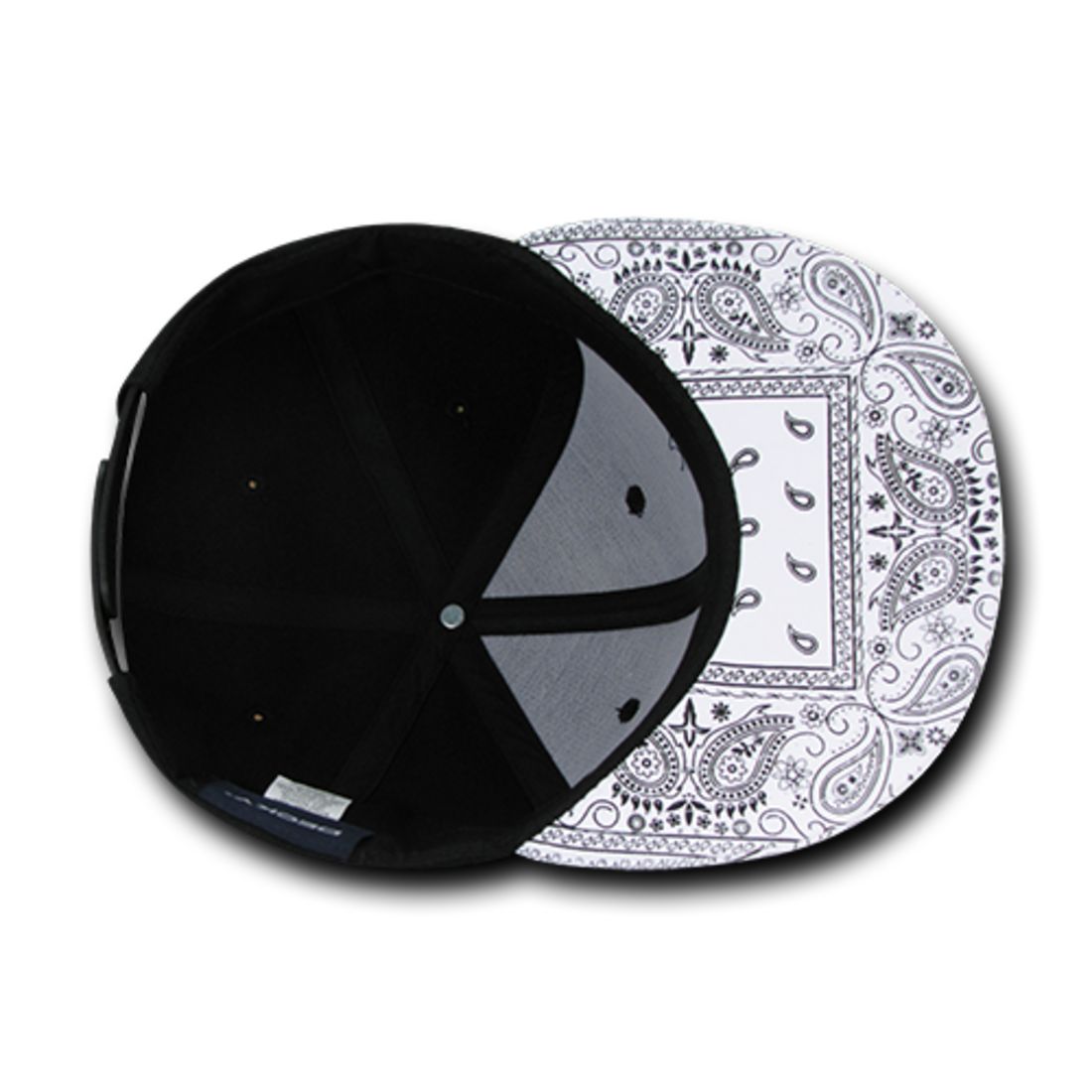 Decky 1093 High Profile Bandana Paisley Snapback Hats 6 Panel Flat Bill Caps Wholesale