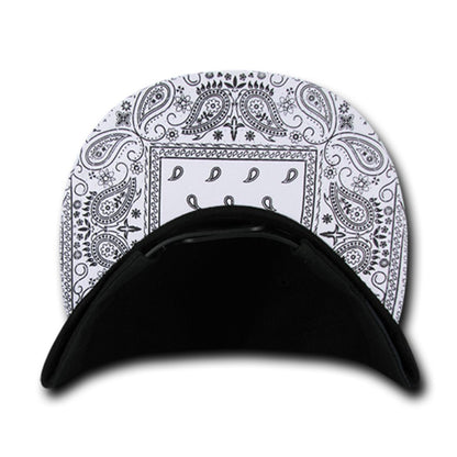 Decky 1093 High Profile Bandana Paisley Snapback Hats 6 Panel Flat Bill Caps Wholesale