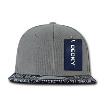 Decky 1093 High Profile Bandana Paisley Snapback Hats 6 Panel Flat Bill Caps Wholesale
