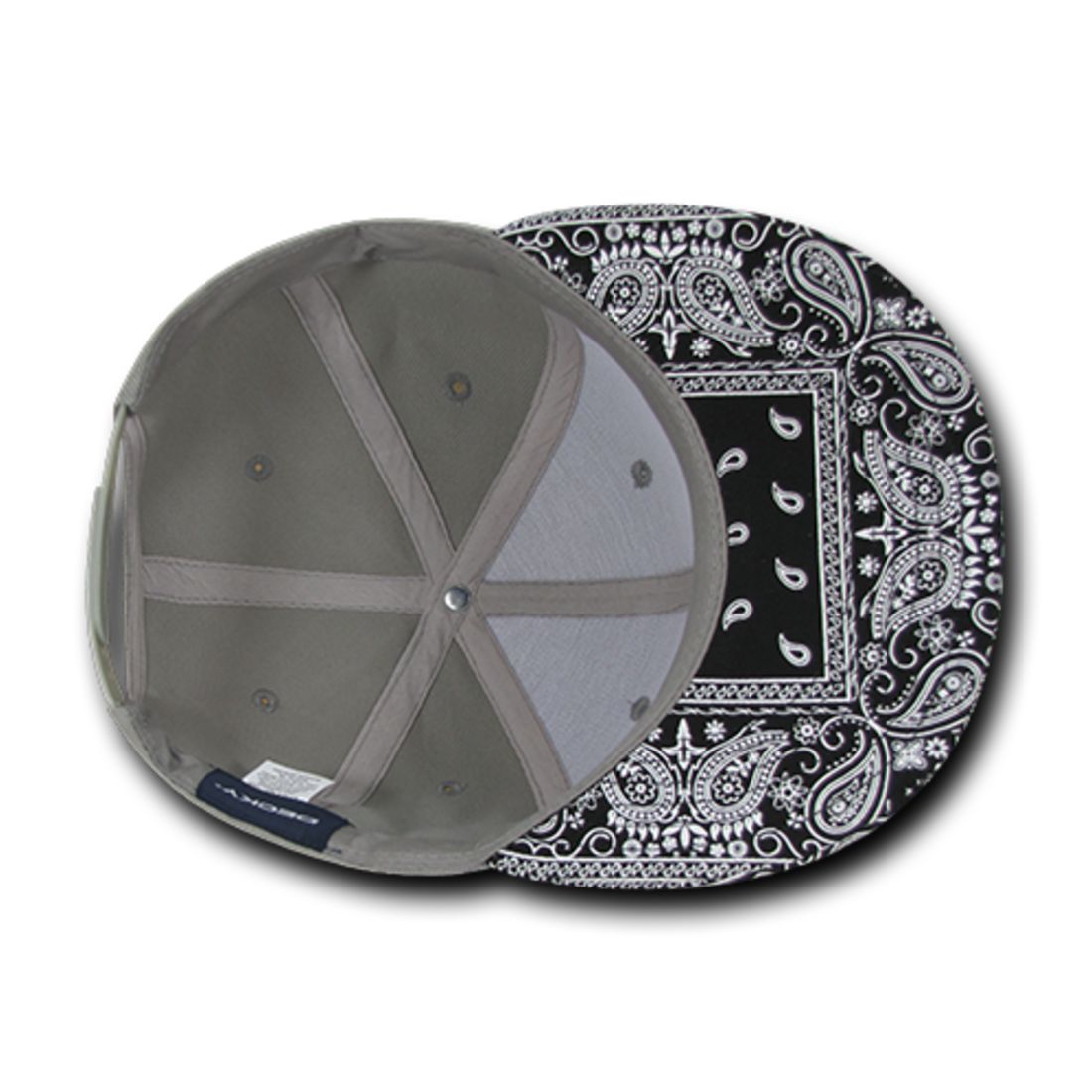 Decky 1093 High Profile Bandana Paisley Snapback Hats 6 Panel Flat Bill Caps Wholesale