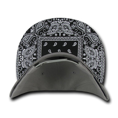 Decky 1093 High Profile Bandana Paisley Snapback Hats 6 Panel Flat Bill Caps Wholesale